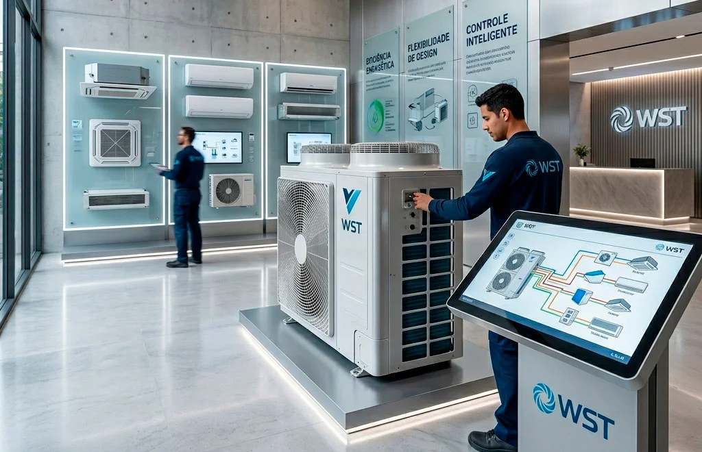Climatização comercial e showroom de ar condicionado WST